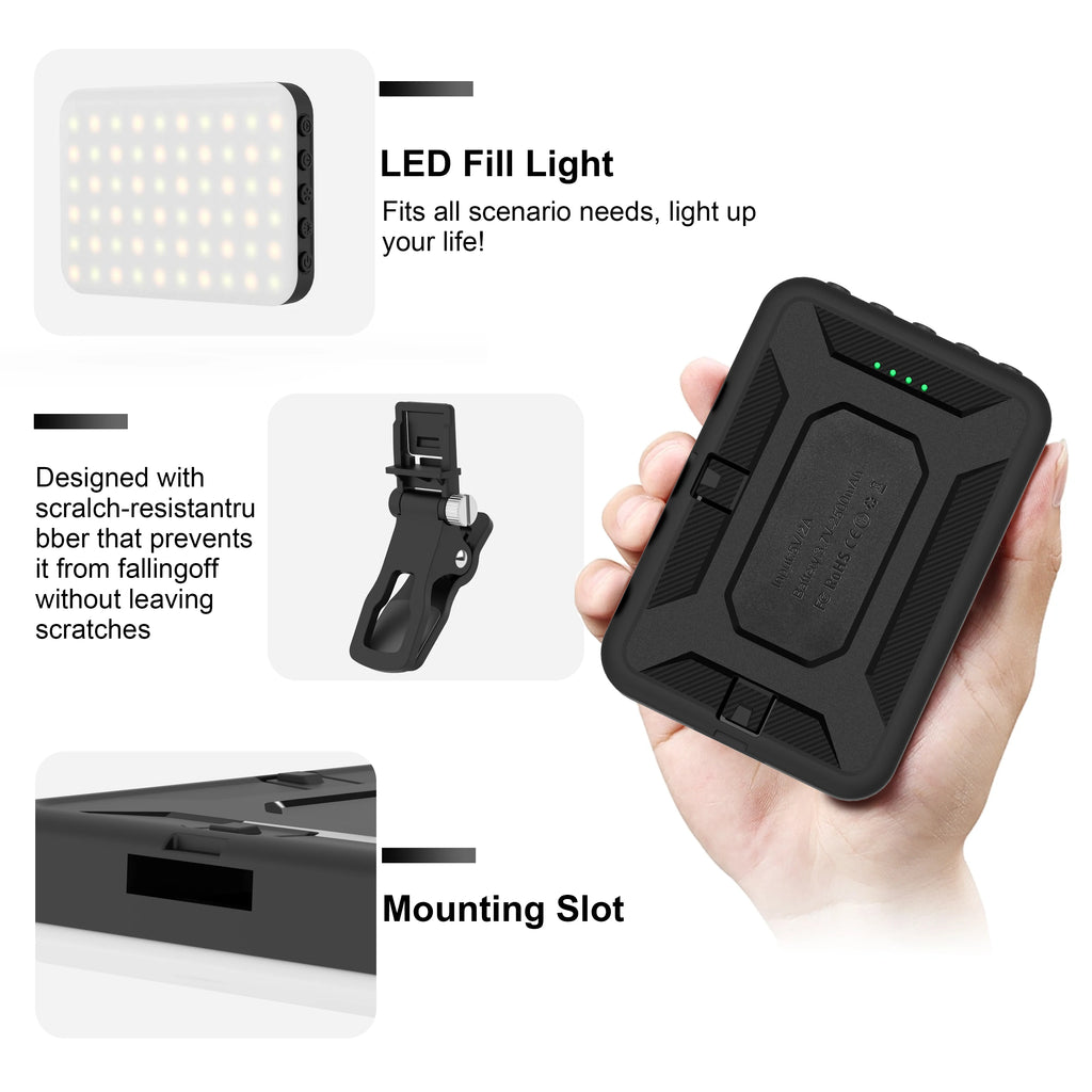 New Selfie Light, 60 LED Phone Light Fill Light 7 Modes Output Video Lamp Kit Dimmable 2500K-6500K Bi-Color Panel Light CRI 97+