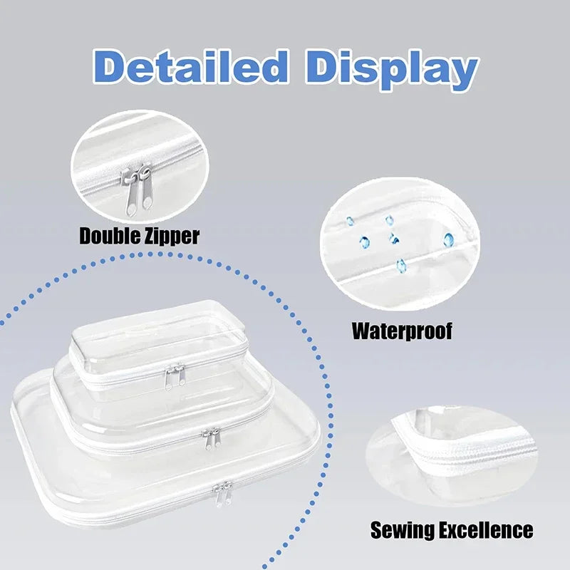 Plastic Zippered Pouch Hard Bins Storage Bins Stackable Waterproof Zippered Hard Pouch Clear Hard Shell Zipper Case