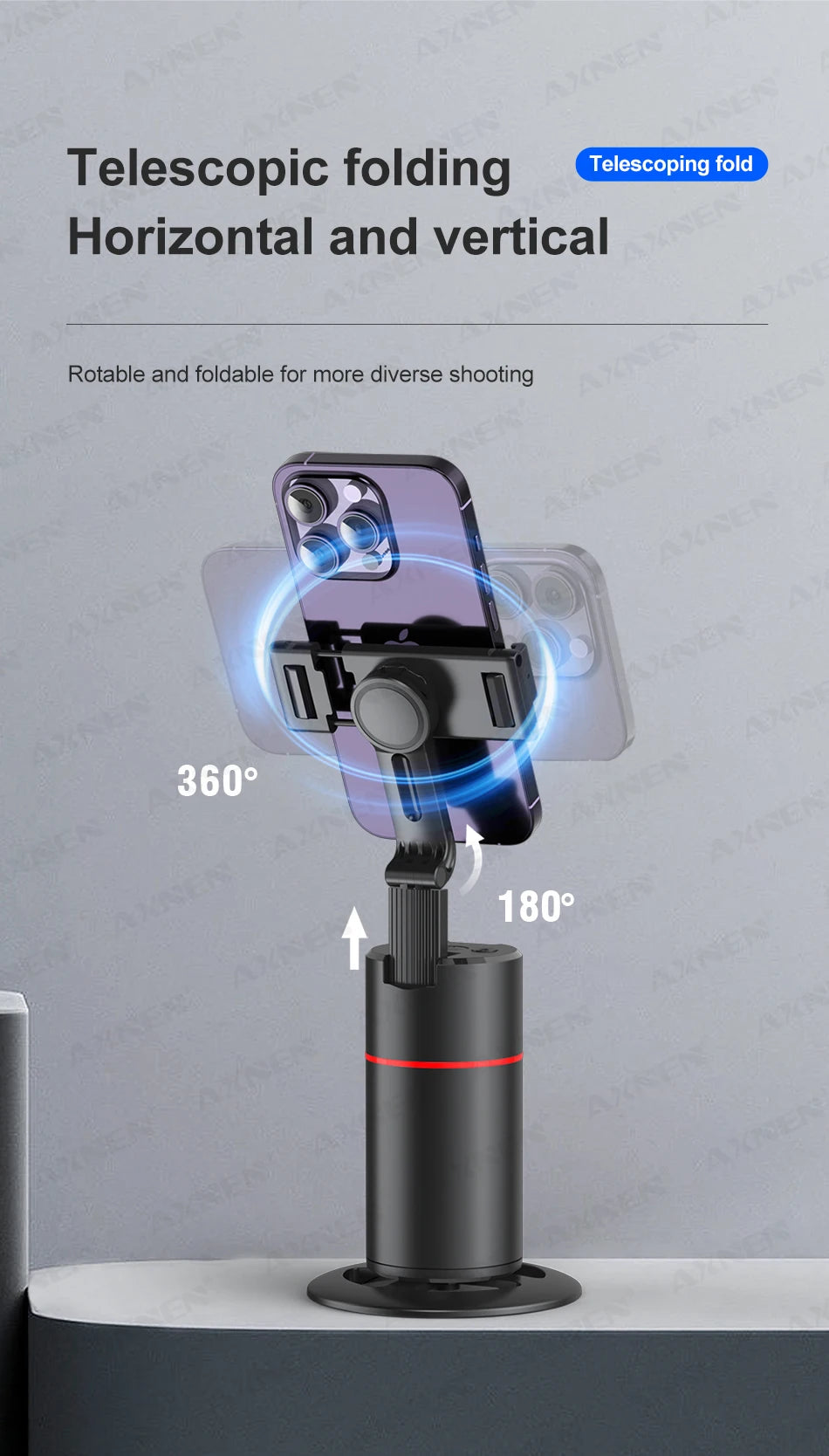 P02 Auto Face Tracking Stand 360° Rotation Phone Holder Desktop Following Gimbal Stabilizer for Smartphone Live Vlogging Video