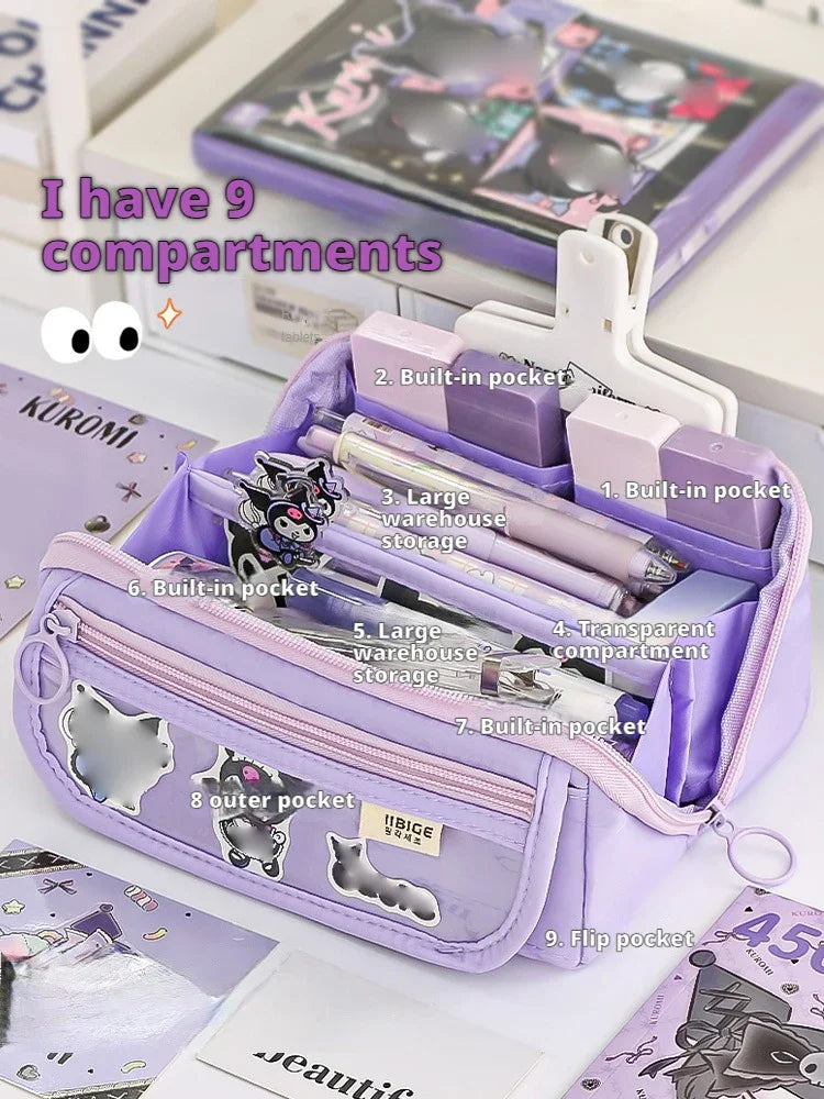 Prism Pencil Case Large Capacity Student Stationery Case Pencil Bag High Value Stationery Bag Multi-function Pencil Case
