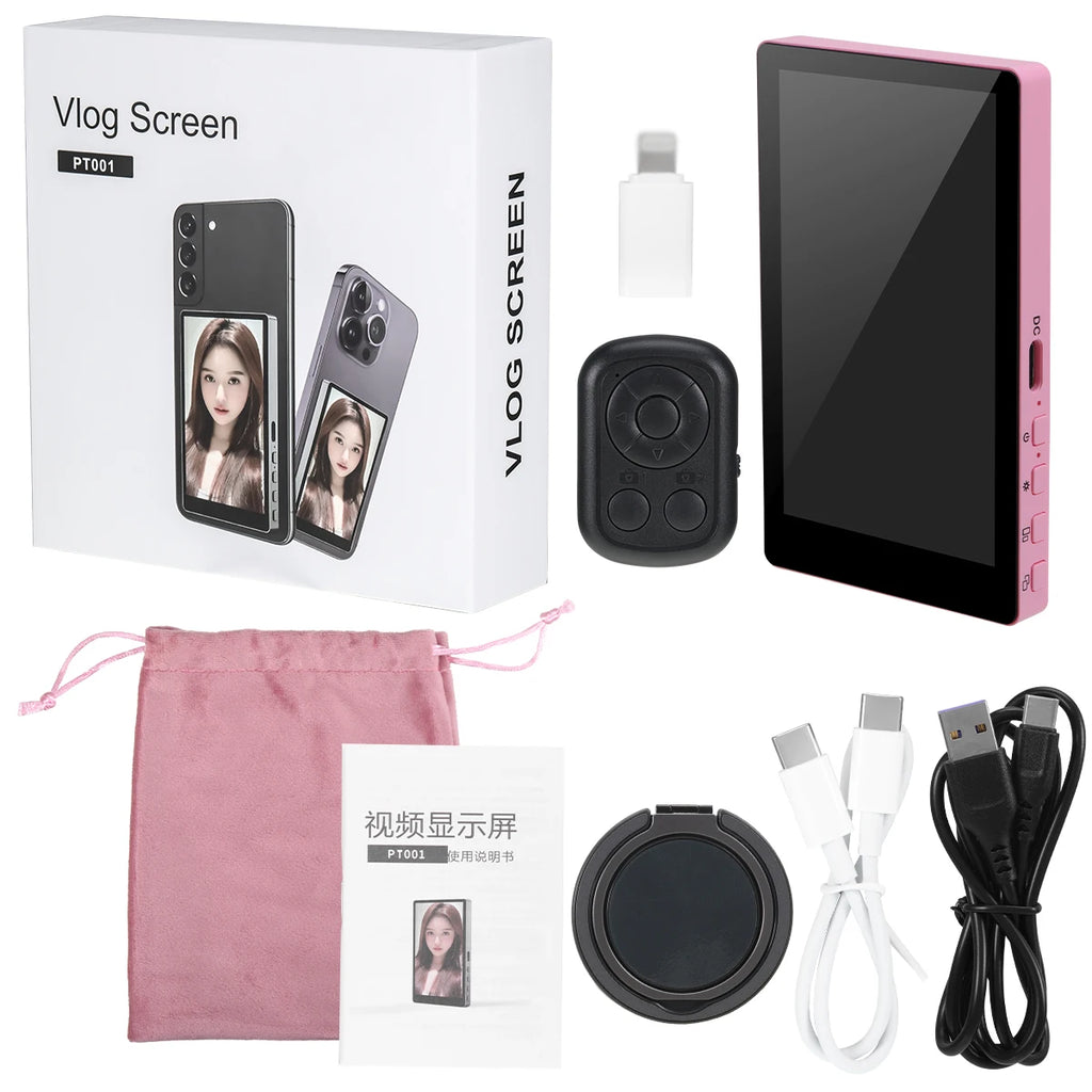 Mobile Phone Wireless Magnetic Selfie Monitor Screen For Smartphone Vlog Live Stream Video Recording for iPhone Android phone