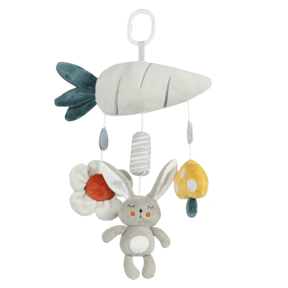 Newborns Spiral Hanging Activity Stroller Toy Baby Carseat Toy Black & White Lion Koala Rattle  for Crib Mobile Sensory Toy Gift
