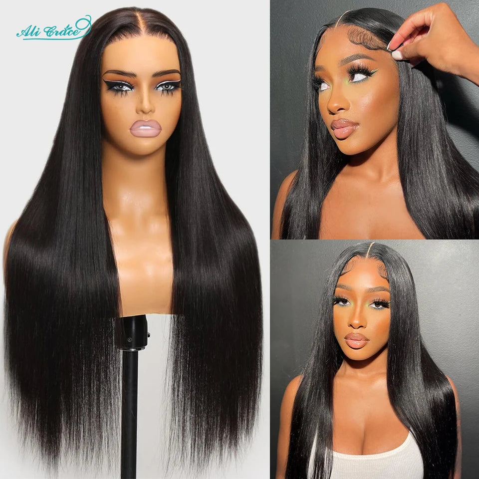 AliGrace Pro-Series Straight Hair 5x6 Lace Closure Wig 30 Inch Straight Remy Human Hair Wigs Pre-Plucked Longer and Thicker Wigs