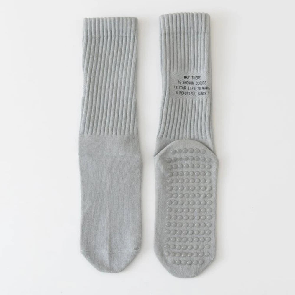 Yoga Socks Indoor Cotton Mid-tube Bottom Professional Non-slip Silicone Fitness Socks gym Floor Socks Dance Pilates Sports Socks