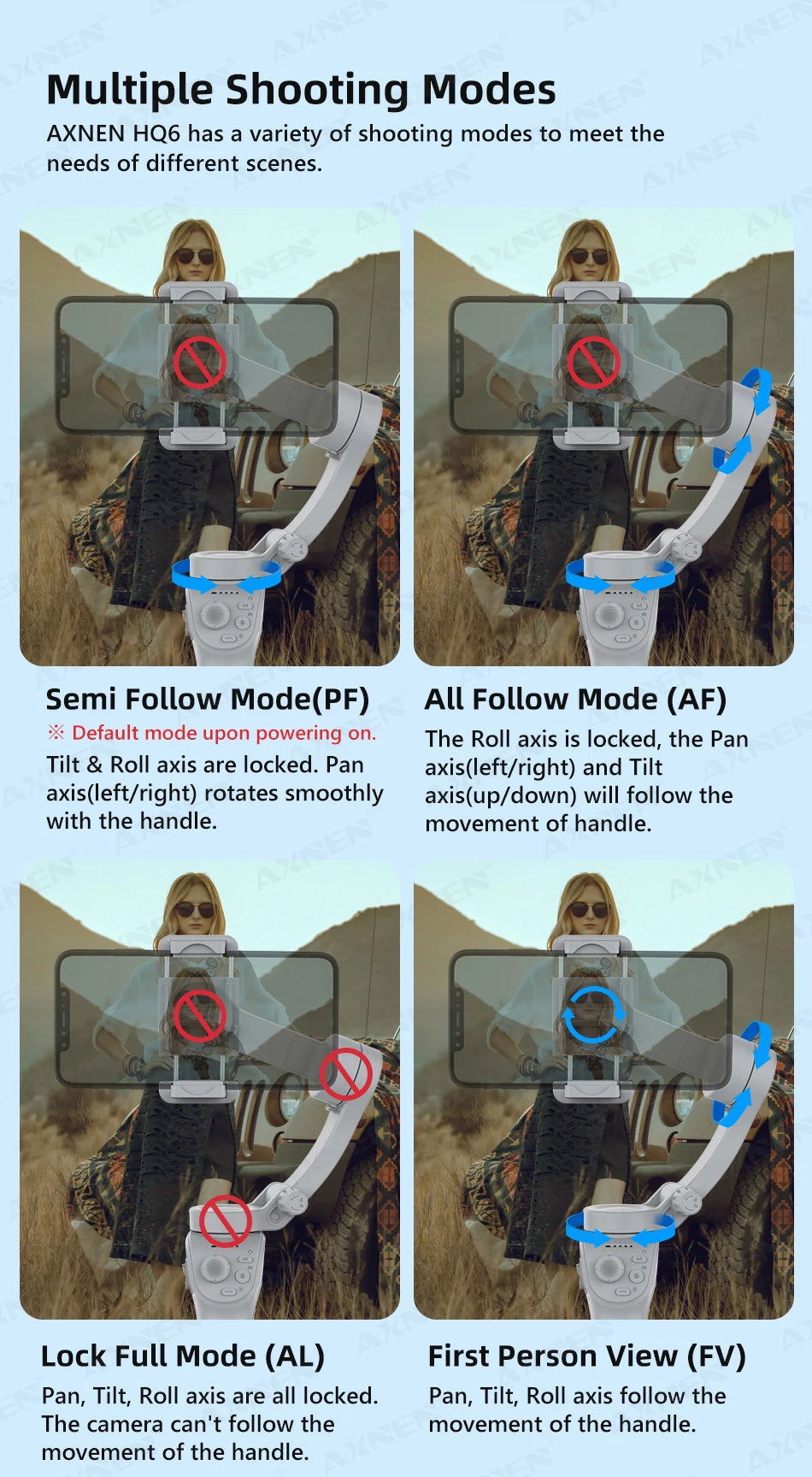 3 Axis Handheld Gimbal Stabilizer for Smartphone with Fill Light for iPhone Android Face Tracking Tiktok Vlog Smart Gimbals HQ6