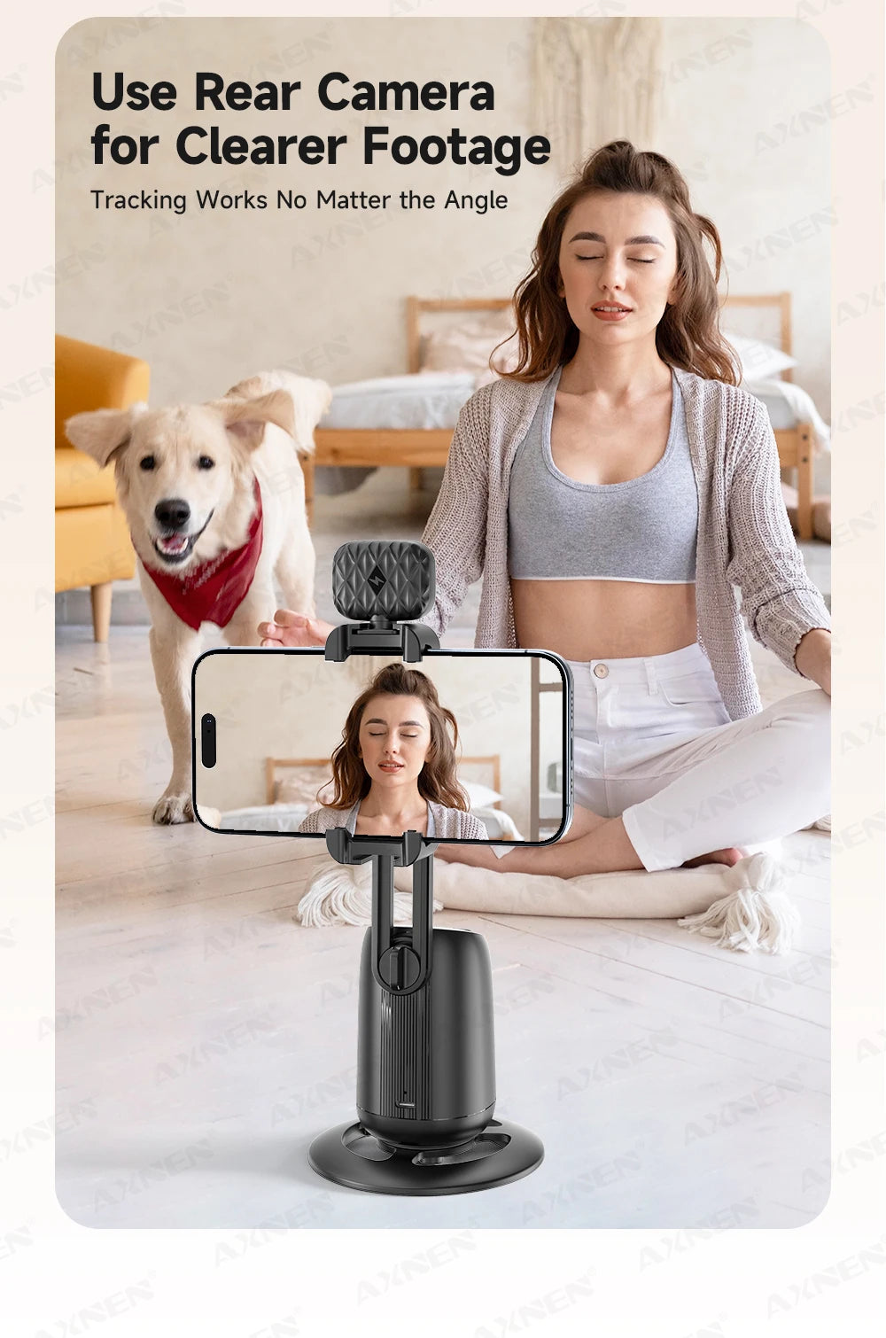 P05 AI Follow Gimbal 360 Rotation Face Tracking Stabilizer Filming Portable Desktop Cellphone Holder for Live/Photo