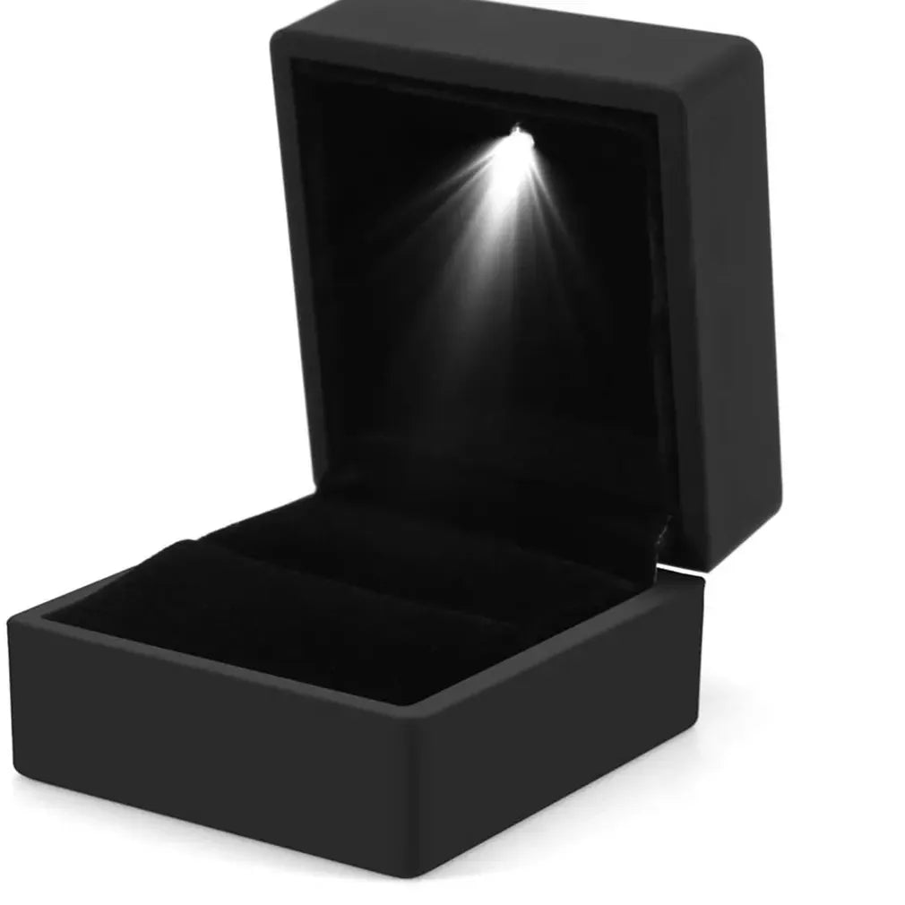 2024 Luxury Ring Box With LED Light Jewelry Diamond Ring Box for Engagement Wedding Birthday Valentine's Day Gift Box