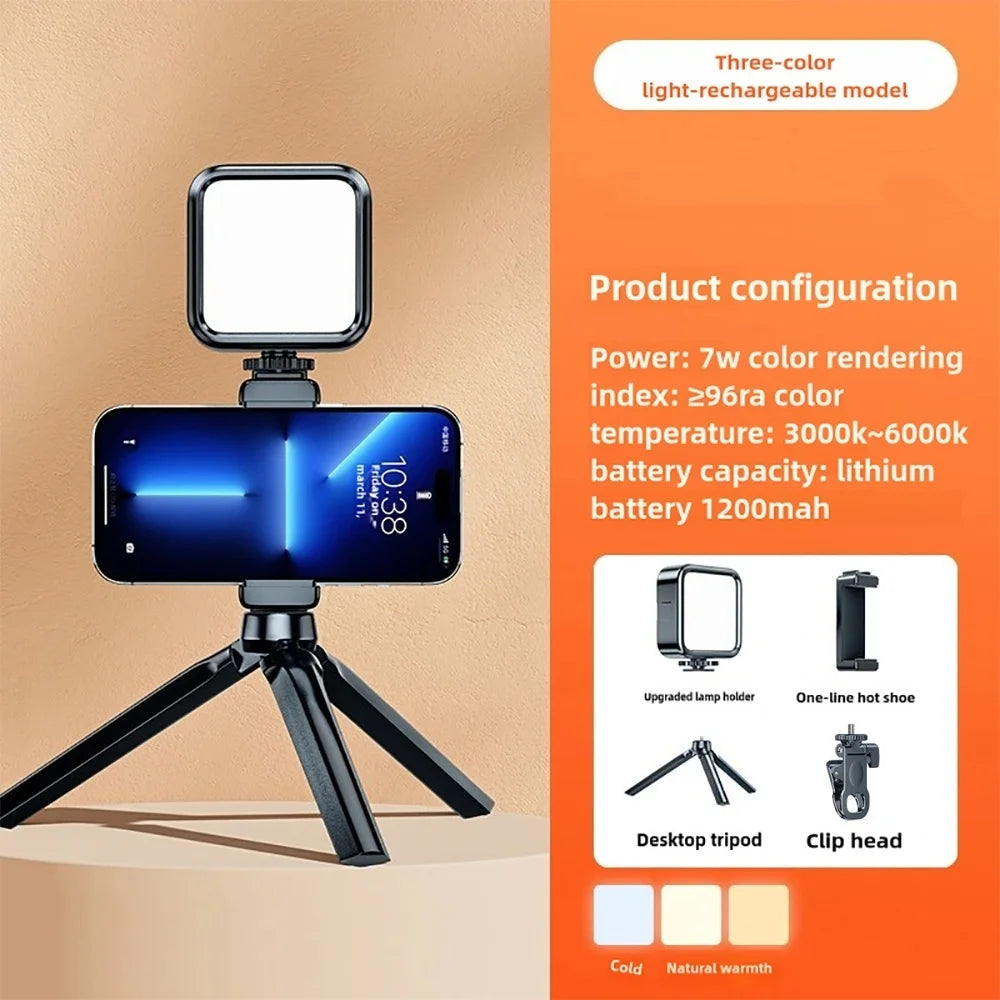Portable LED Selfie Fill Light for iPhone Samsung iPad Cell Phone Laptop Clip Ring Flash Fill Lamp Photo Video Photography Lamp