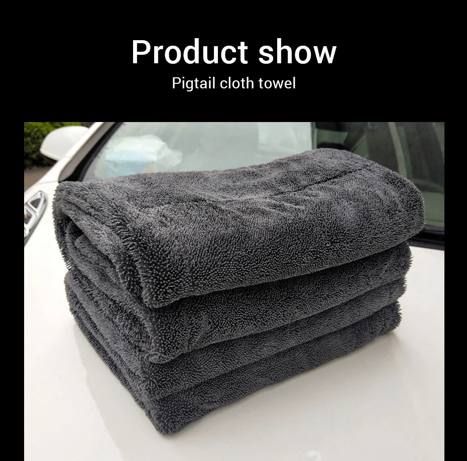 Microfiber Car Cleaning Towel 1200GSM Double-Sided Ultra Absorbent Car Wash Cleaning Cloth Soft Scratch Proof/Lint Washing Towel