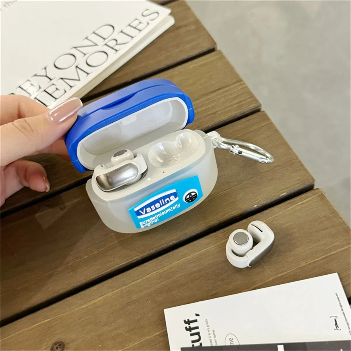 For AirPods 4 3 2 1 Pro Pro2 Earphone Case 3D Creative vaseline Case Silicone Protective Headphone Box With Pendant Cover