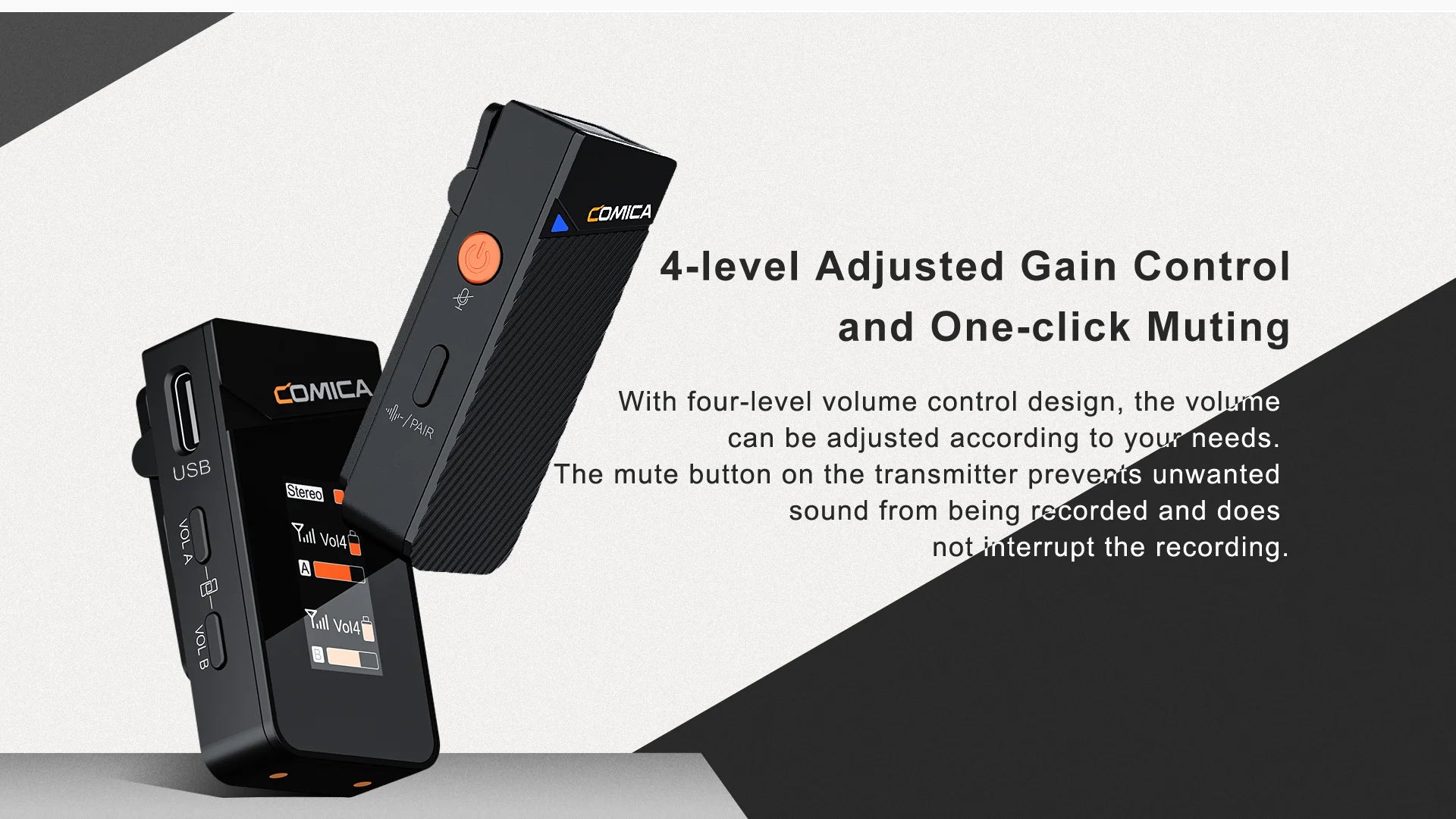 Comica Vimo C 2.4G Mini Wireless Lapel Microphone with Charging Case, for Smartphone Camera Podcast Interview YouTube Facebook