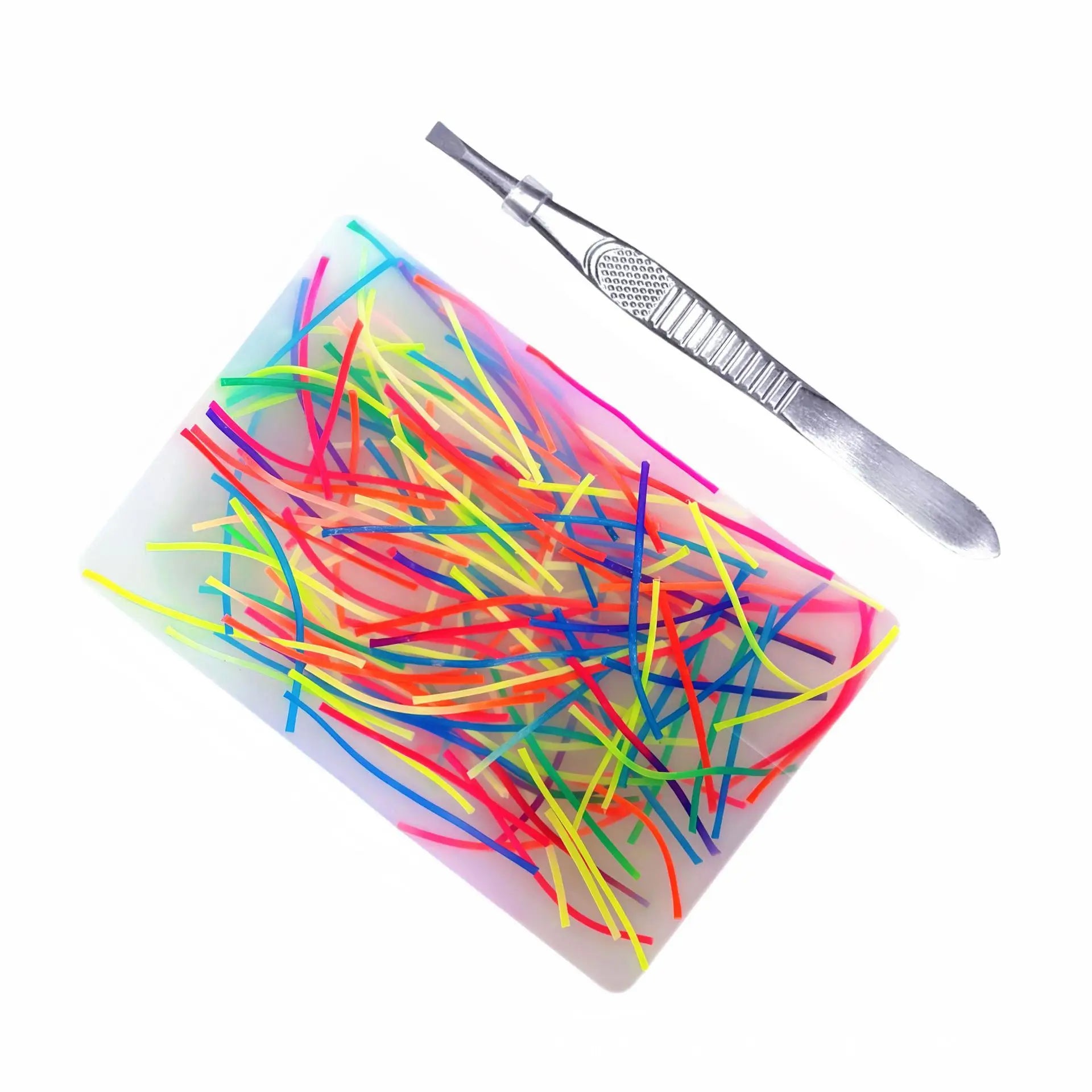 Skin Picking Fidget Toys Silicone Sensory Picky Pad with Tweezer Anxiety Stress Relief Hair Pulling Sensory Toys for Kids Adult