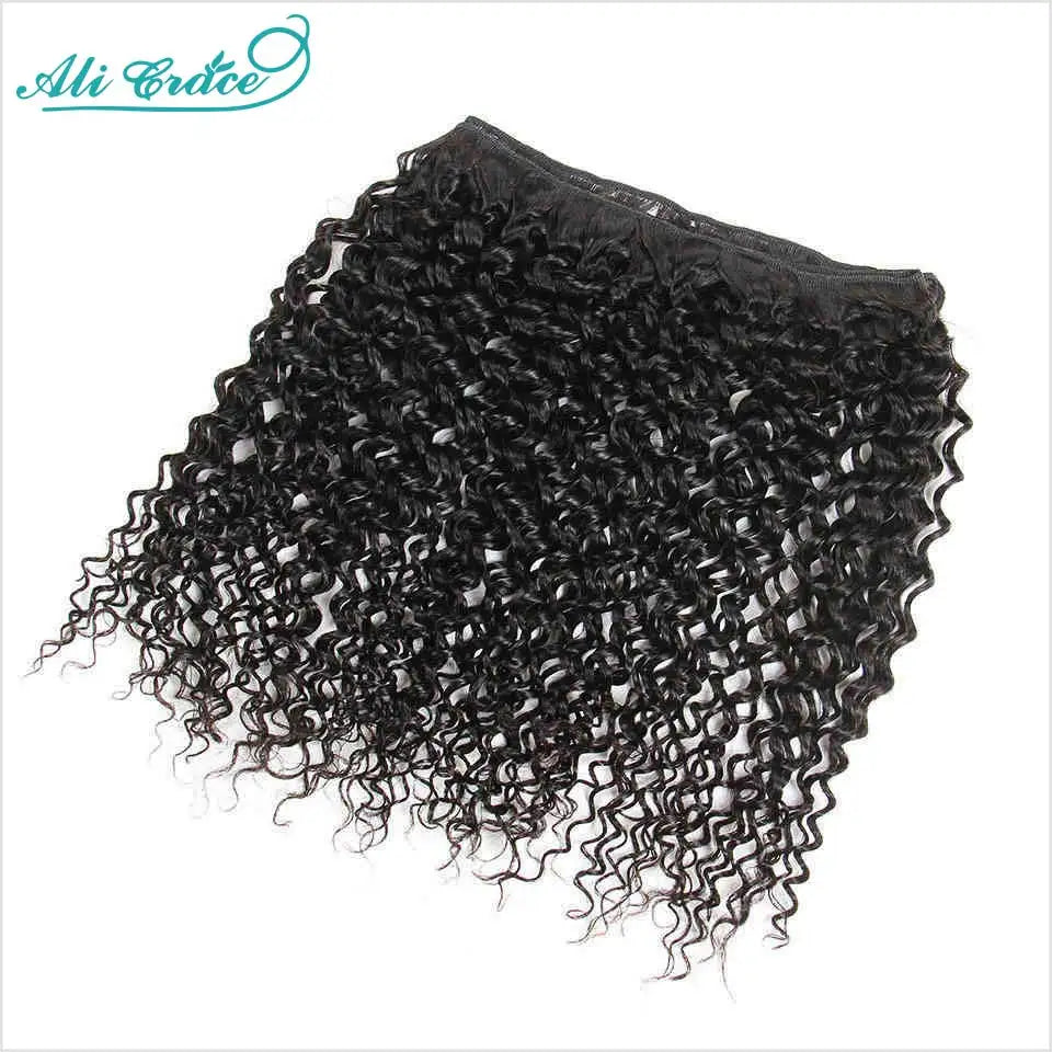 ALI GRACE Hair Kinky Curly Human Hair Bundles 1/3/4 Pcs Brazilian Hair Bundle 28 30 Inch Remy Hair Curly Weaving Natural Color