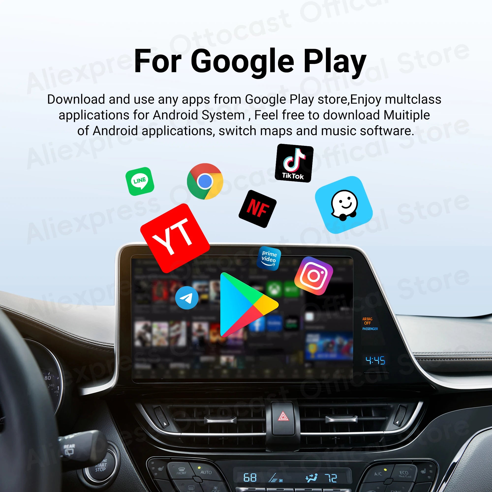 OTTOCAST New P3 Lite OttoAiBox Wireless CarPlay Android AI Box for Youtube for TikTok Car Accessories for OEM CarPlay Car Gift