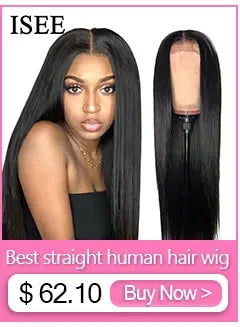 Isee Silky Straight U Part Wigs For Women Glueless Malaysian Straight 100% Human Hair Wigs 180% Density  U Shape Wigs