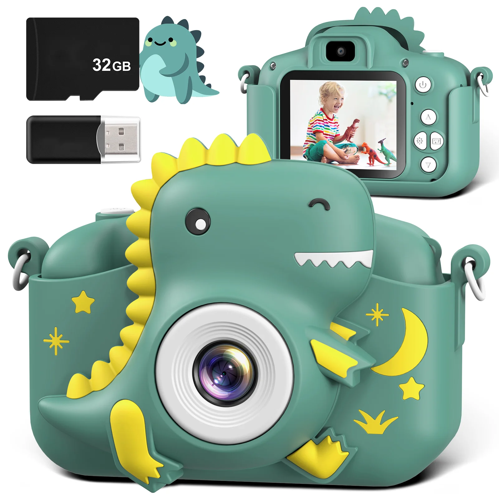 Kids Camera, 2.0" Toddler Digital Camera with 32GB Card,  20MP & 1080P HD Selfie Children's Camera for Boys Girls