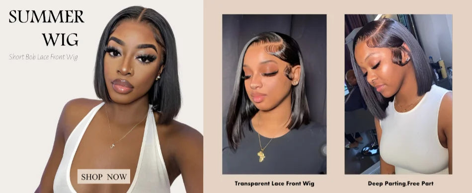 Unice Hair 13x4 Lace Front Human Hair Wigs Blunt Cut Bob Wigs 4x4 Lace Closure Wig Short Bob Wigs Deals for Women
