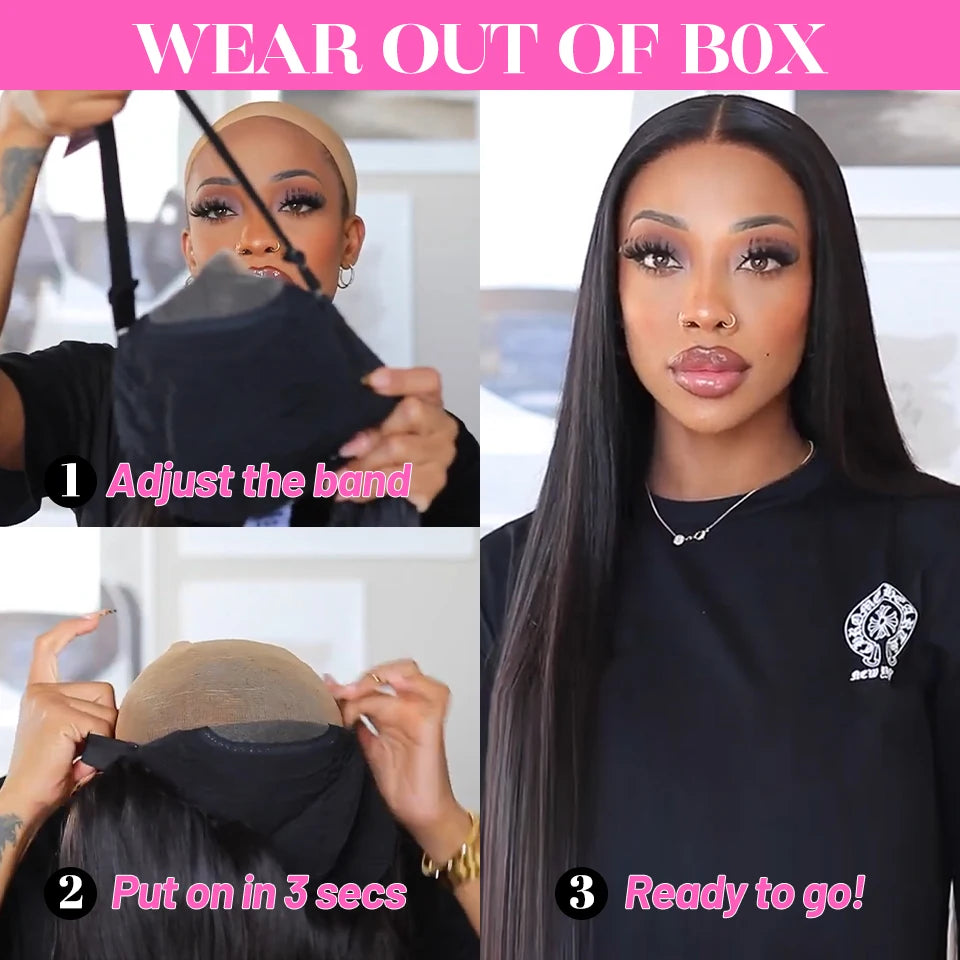 ISEE HAIR Wear And Go Glueless Human Hair Wig Bob HD Lace Straight Short Bob 7x5 Lace Frontal Pre Plucked Human Wigs Ready To Go
