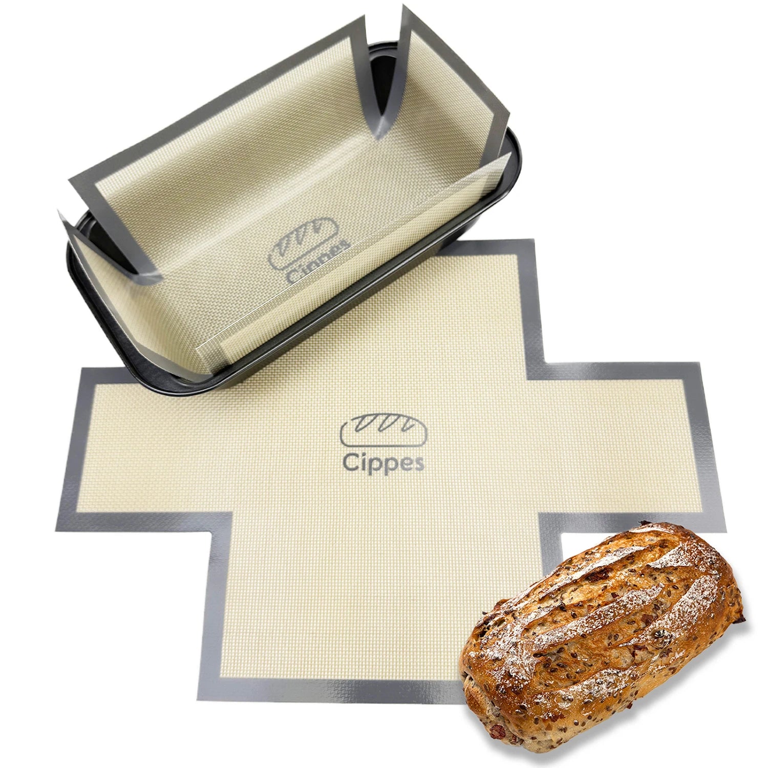 Silicone Bread Loaf Pan Liners, Reusable Nonstick Bread Pan Baking Mat for  9.5 x 5 Inch or 1.5LB Bread Pans, Heat Resistant