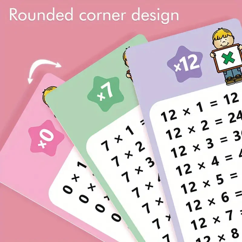 15-PieceMath Flash Cards for Kids - Multiplication Chart | Classroom & Homeschool Learning Tool | Colorful Study Cards