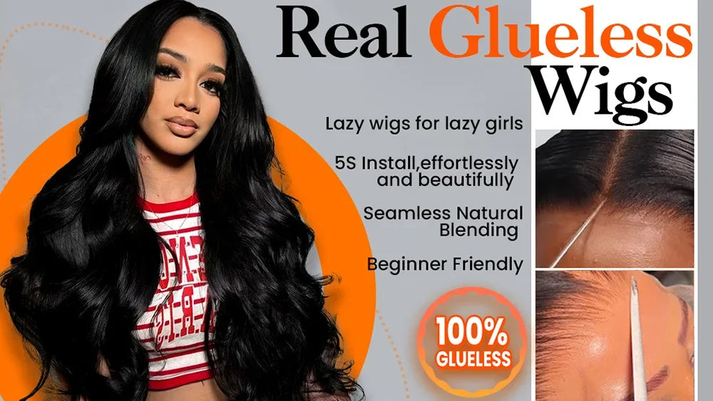 Glueless Invisible Strap Snug Fit 360 Full Lace Human Hair Wigs 7x5 Lace Closure Wig 250% Inspired Layers With Curtain Bang Wig