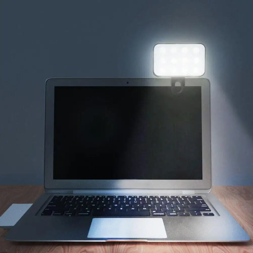 New Portable Mini Selfie Fill Light 3 Modes Adjustable Brightness Rechargeable Clip On For Mobile Phone Laptop Live Video Light