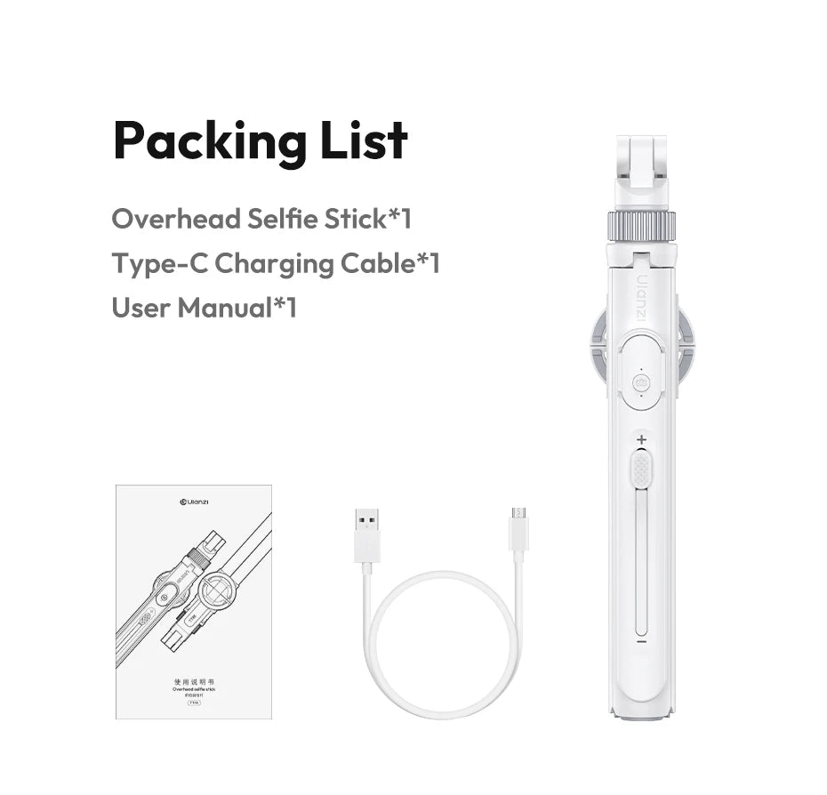 Ulanzi TT88 Overhead Selfie Stick 1.44M with MagSafe Clamp Photograph Tripod for Phone Livestreaming Vlog with Remote Control