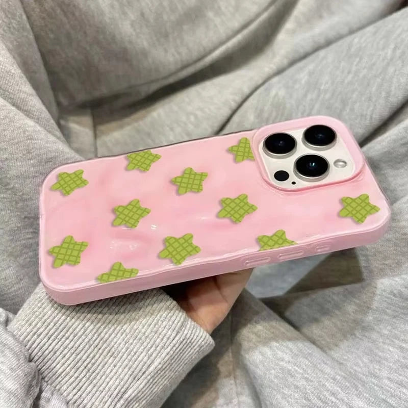 Dopamine Star Meteorite Textured Phone Case for iPhone 16 15 14 Plus 13 12 11 Pro Max XS Max XR XS X 8 7 Plus Soft Covers Funda