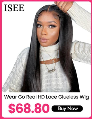 Wear Go Glueless Wig ISEE HAIR Brazilian Loose Deep 13x4 Lace Front Wig Preplucked Human Wigs Ready To Go Pre Cut 6x4 Lace Wig