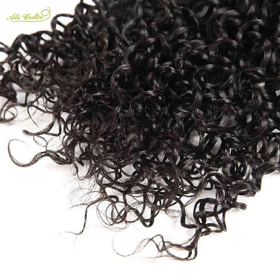 ALI GRACE Hair Kinky Curly Human Hair Bundles 1/3/4 Pcs Brazilian Hair Bundle 28 30 Inch Remy Hair Curly Weaving Natural Color