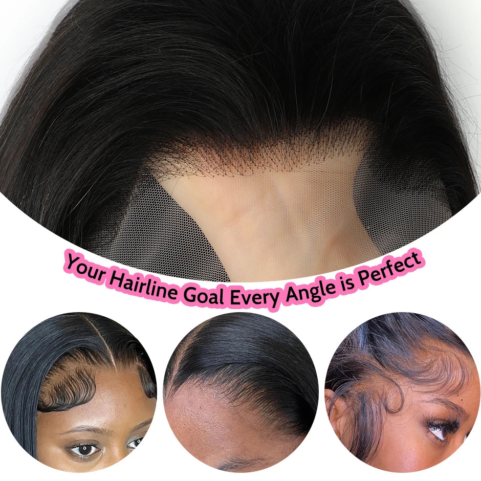 ISEE 13x6 HD Straight Lace Frontal Wigs Full Lace Front Wigs For Women Pre-plucked Transparent Lace Wigs Human Hair Wigs