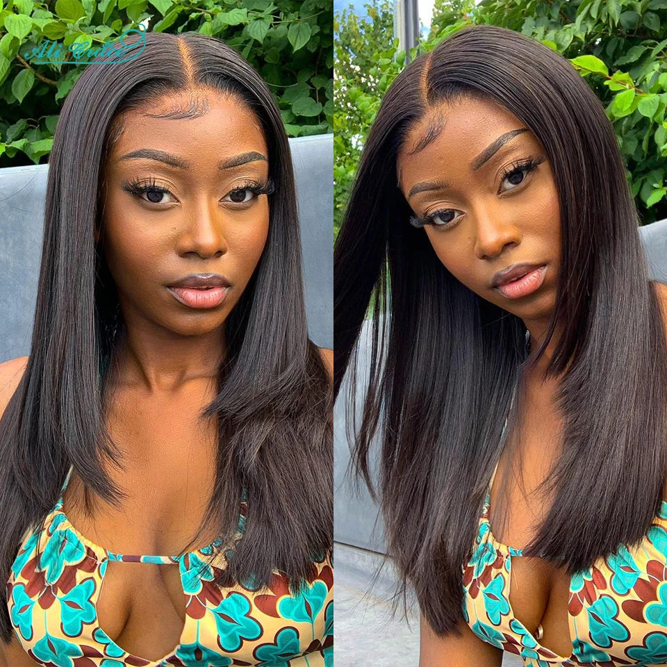 Ali Grace Glueless Wig Pre-cut 5x6 Lace Closure Straight Human Hair Wig Pre-Plucked New Trendy Layered Cut Hair Wigs For Women