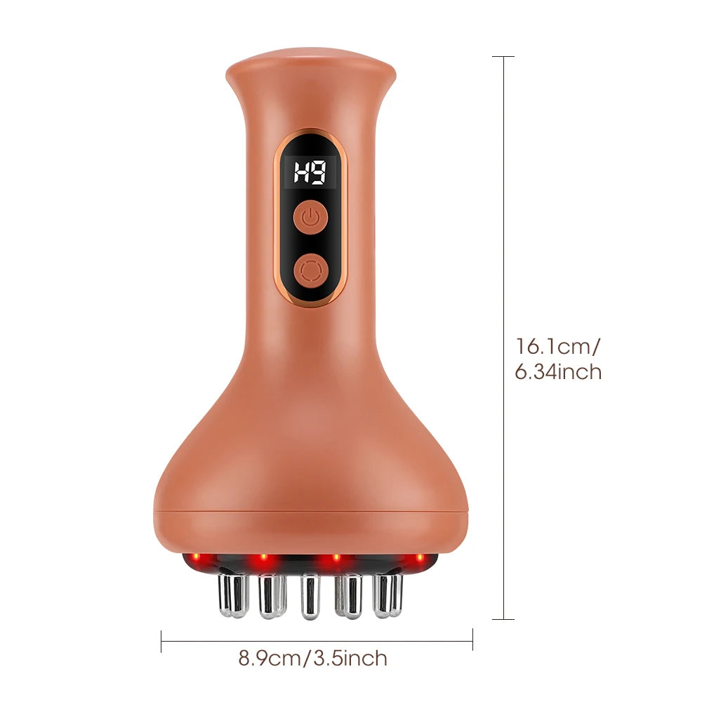 USB Rechargeable Abdominal Massager for Hot Compress and Adjustable Guasha Cupping Intensity Arm and Leg Massage Handheld