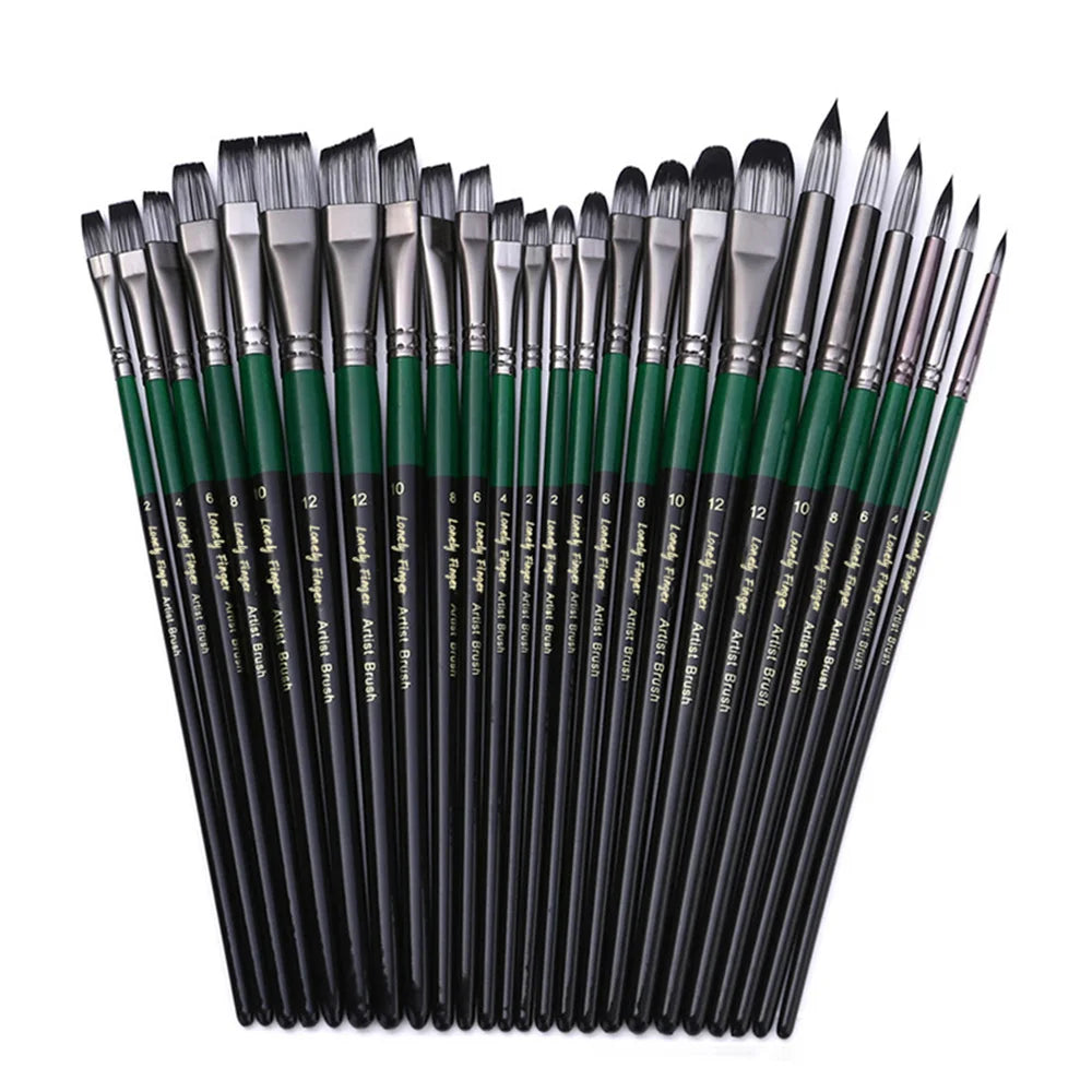 6/24pcs Artist Paint Brushes Set Artist Paintbrushes For Acrylic Oil Watercolor Acrylic Painting For Body Face Rock Canvas