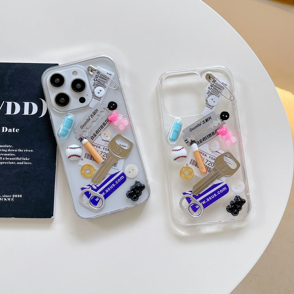 Creative 3D Artificial Cigarette & Knife Case for iPhone 17 16 15 14 13 Pro Max Plus Back Phone Cover for 12 11 Pro Max X XS Max