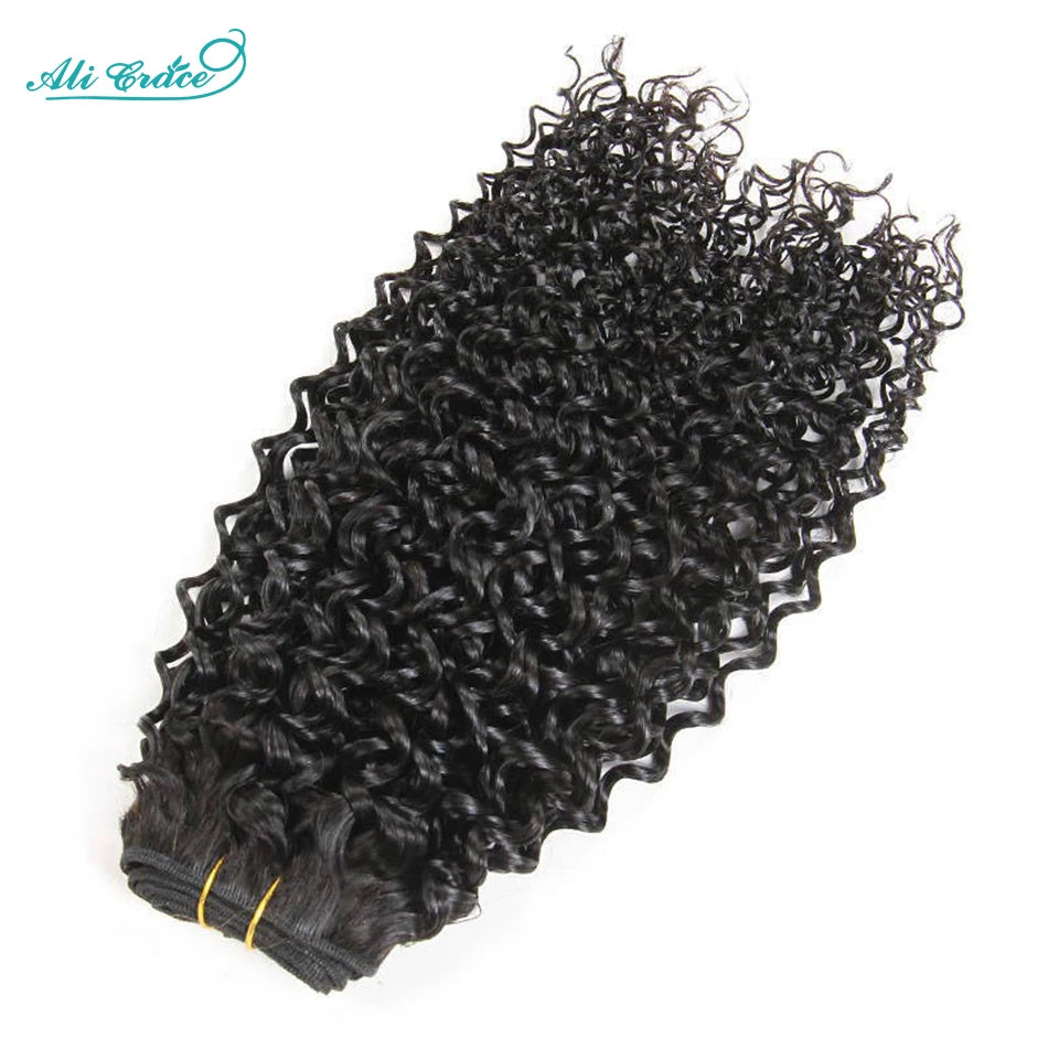 ALI GRACE Hair Brazilian Kinky Curly Hair 3 Or 4 Bundles 10-28 Inch Natural Color 100% Remy Human Hair Curly Weave Hair Bundles