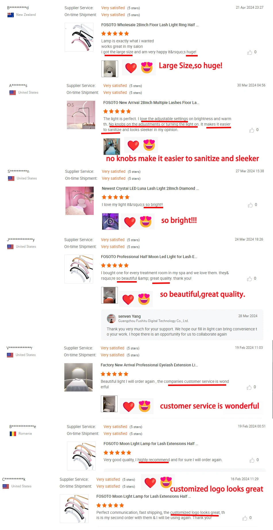 Fosoto Multifunctional Half Moon Lamp Video Ring Lash Light For Beauty Facials Salon Tatoo Live Stream Photography Photo TikTok