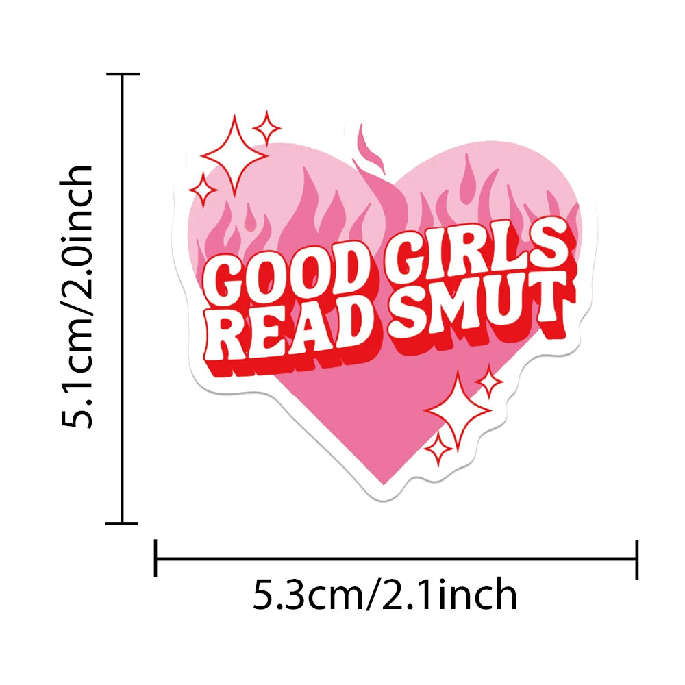 50PCS Smutty Dark Romance Bookish Spice Reader Girl Cartoon Booktok Sticker Aesthetic Car Kindle Ipad Phone Laptop Diary Sticker