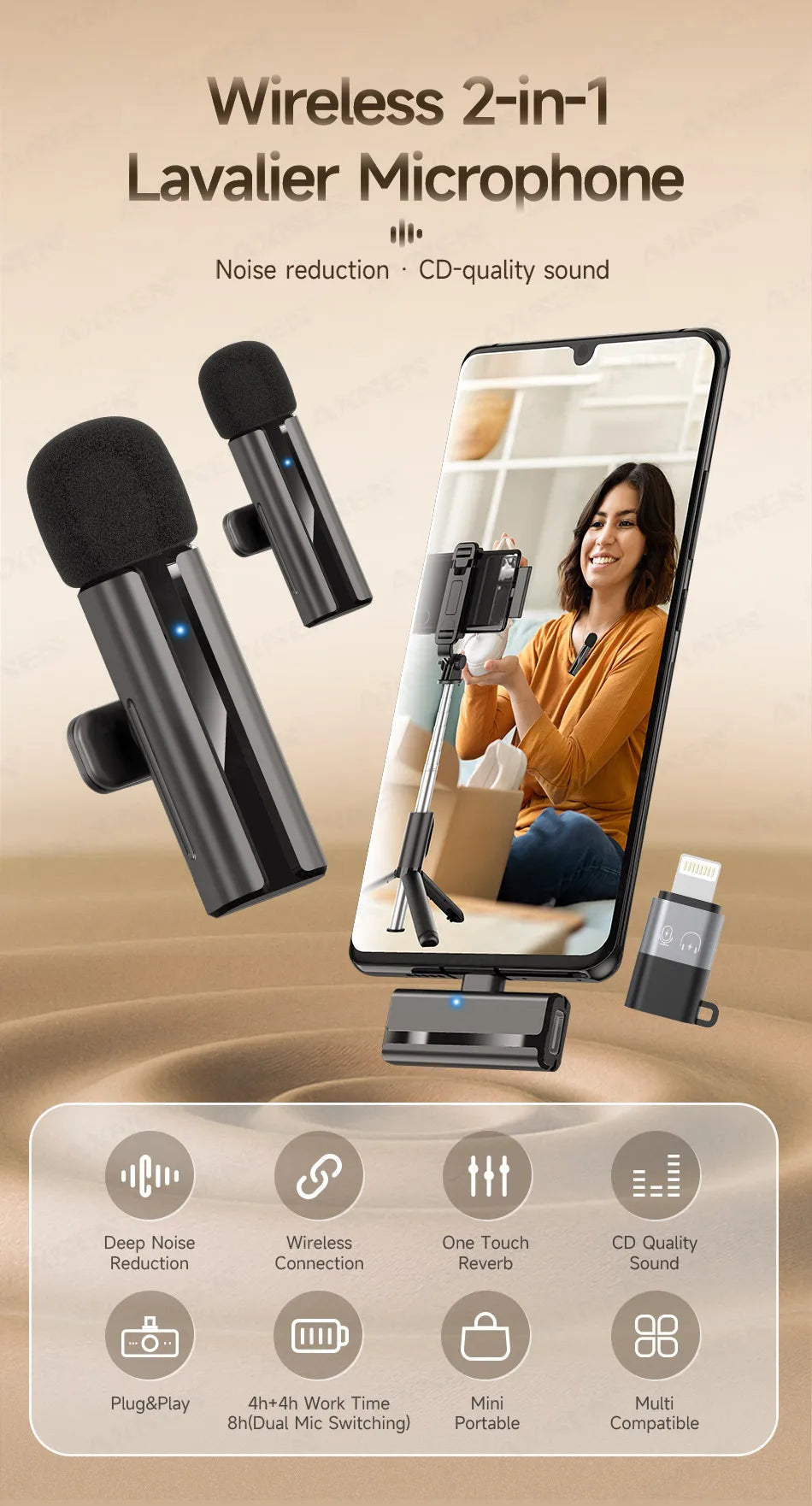 P05 AI Follow Gimbal 360 Rotation Face Tracking Stabilizer Filming Portable Desktop Cellphone Holder for Live/Photo