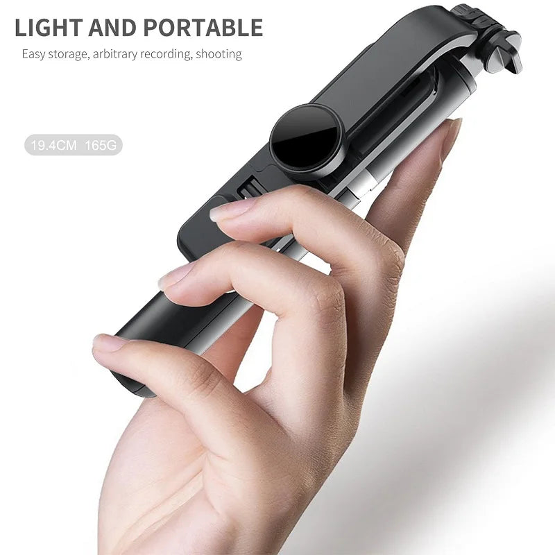 New LED Selfie Stick Foldable Wireless Bluetooth Selfie Stick Tripod with Remote shutter Fill Light Selfie Stck For Smart phone