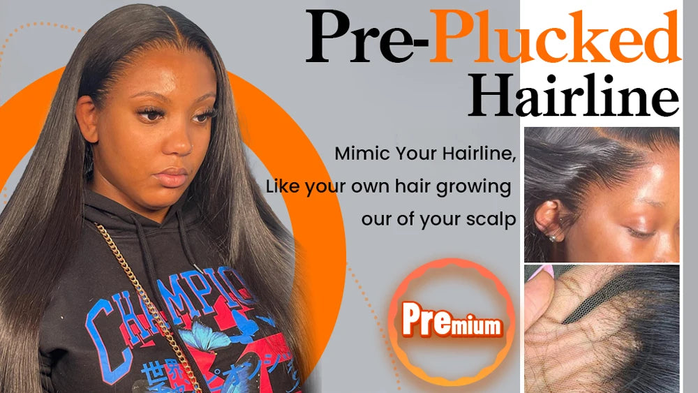 Glueless Invisible Strap Snug Fit 360 Full Lace Human Hair Wigs 7x5 Lace Closure Wig 250% Inspired Layers With Curtain Bang Wig