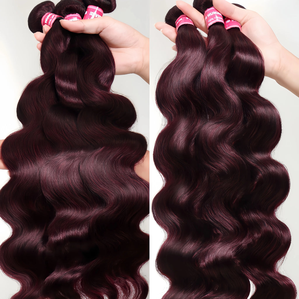 UNice Hair Bundles 3 Pcs/1 Bundle Hair Purple Black Cherry Body Wave Virgin Human Hair Bundles