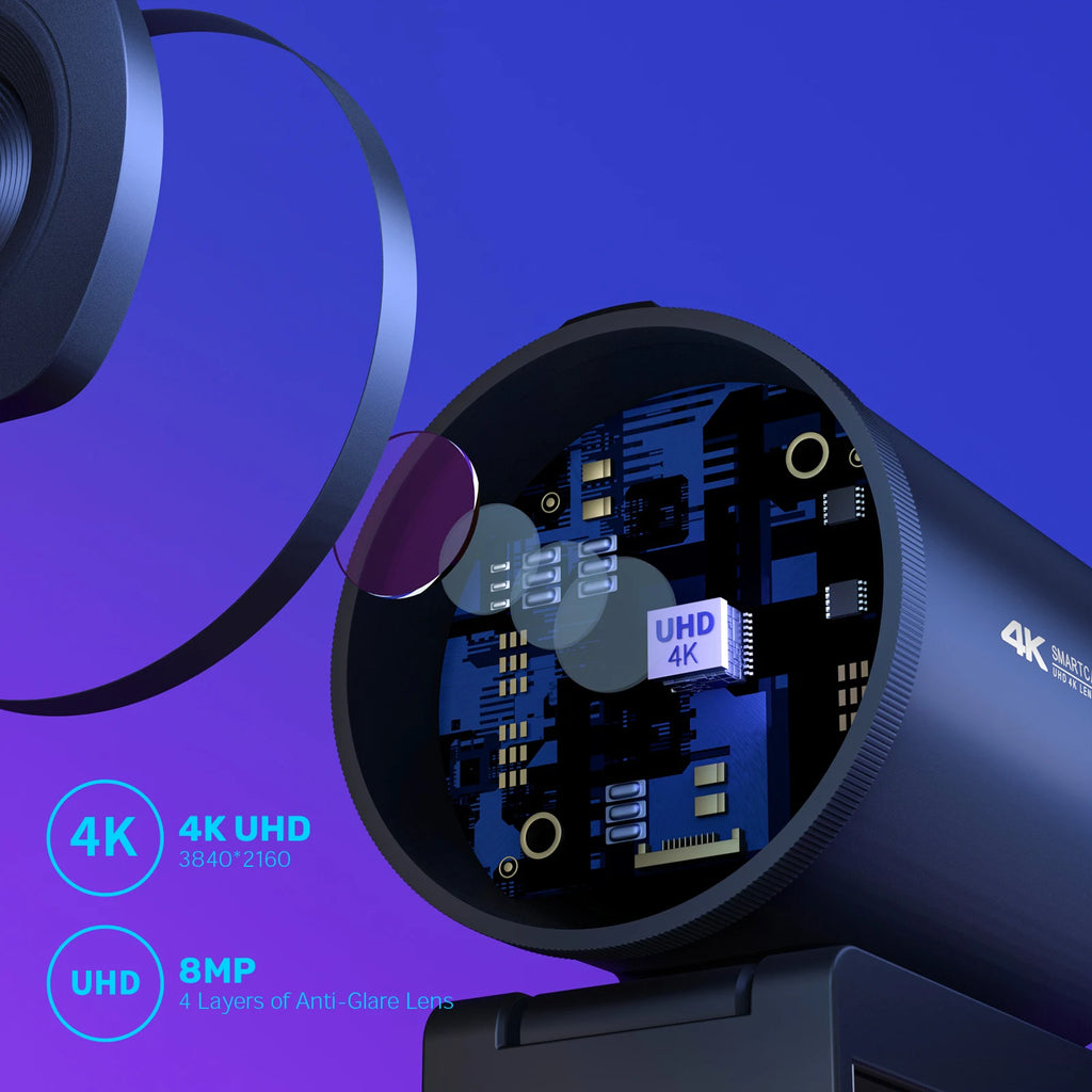 4K Webcam 1080P 60FPS Autofocus Streaming Web Camera EMEET S600 Living Stream Camera With Mics&Privacy Cover for Tiktok/YouTube