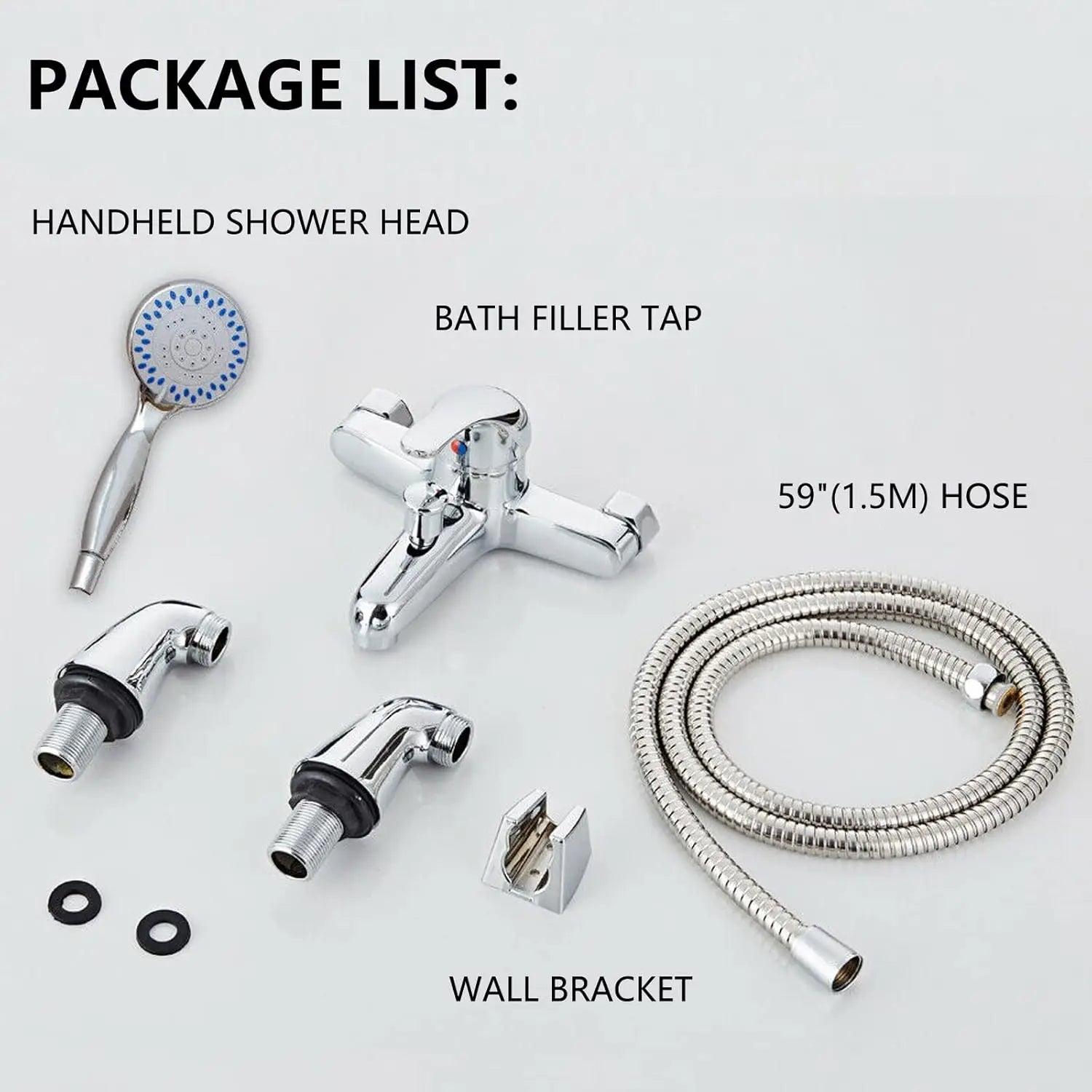 DayPlus Shower Mixer Taps for Bathroom Bath Luxury Chrome Solid Brass Sink Filler Shower Mixer Taps with HandHeld Shower Handset