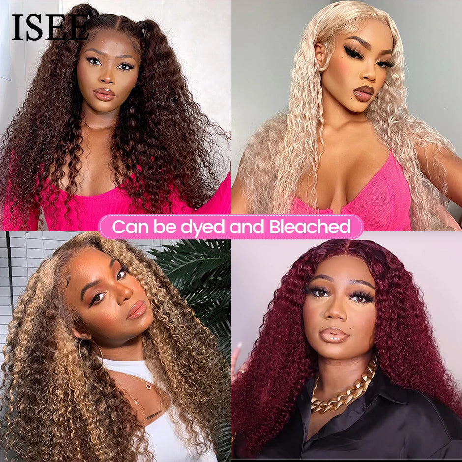 Wear Go Glueless Wig ISEE HAIR Mongolian Kinky Curly 7x5 HD Lace Wigs Ready To Wear 13X4 Lace Front Wig Pre Bleached Knots