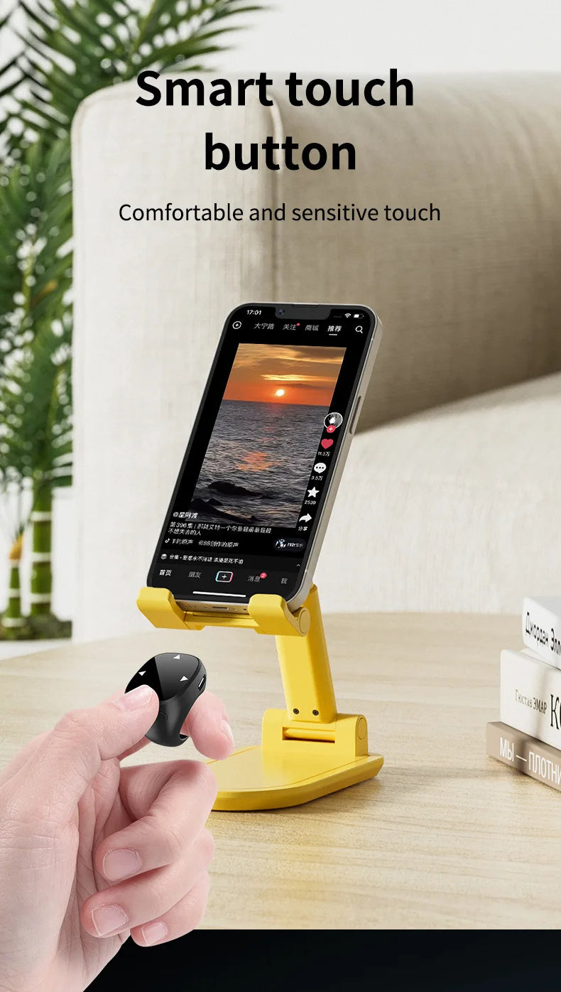 Remote Control Touch Screen Page Turner  for TikTok Bluetooth Camera Video Recording  for iPad iPhone Remote Scrolling Ring