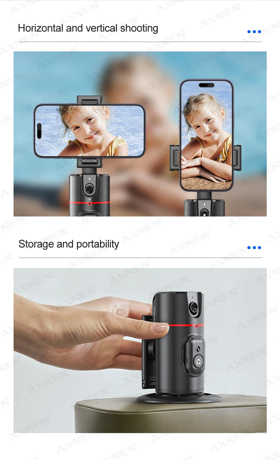 P02 Auto Face Tracking Stand 360° Rotation Phone Holder Desktop Following Gimbal Stabilizer for Smartphone Live Vlogging Video