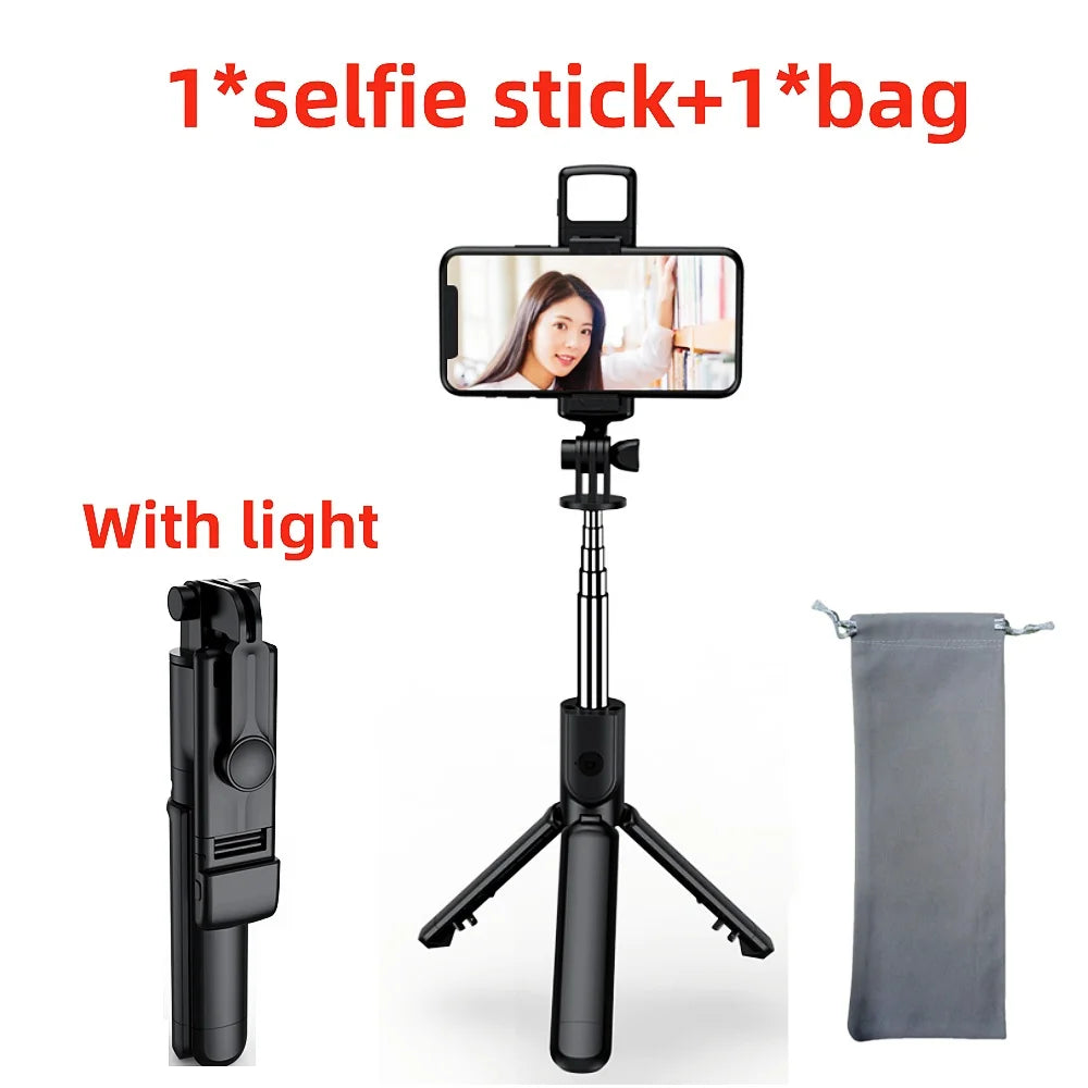 FGCLSY Selfie Stick Tripod with light Extendable Wireless Bluetooth Remote Portable Smartphone Stand Mount For iOS Android Phone