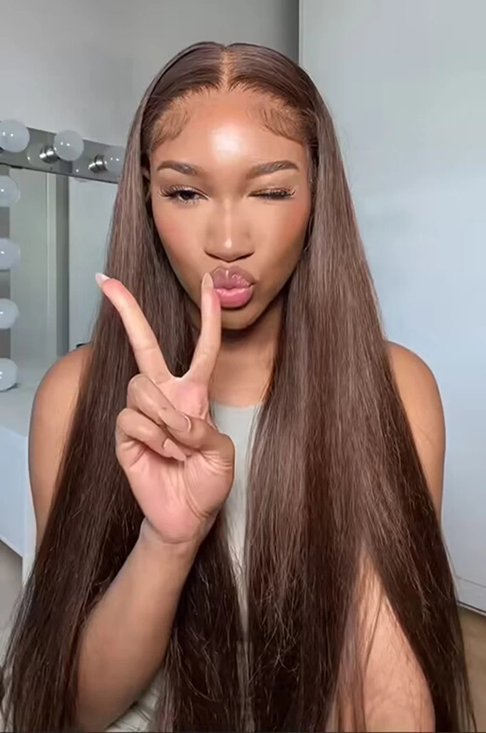 Premium Chocolate Brown Colored 13x4 HD Lace Front Human Hair Wigs Tuneful 30 Inch Raw Indian Straight Human Hair Frontal Wigs