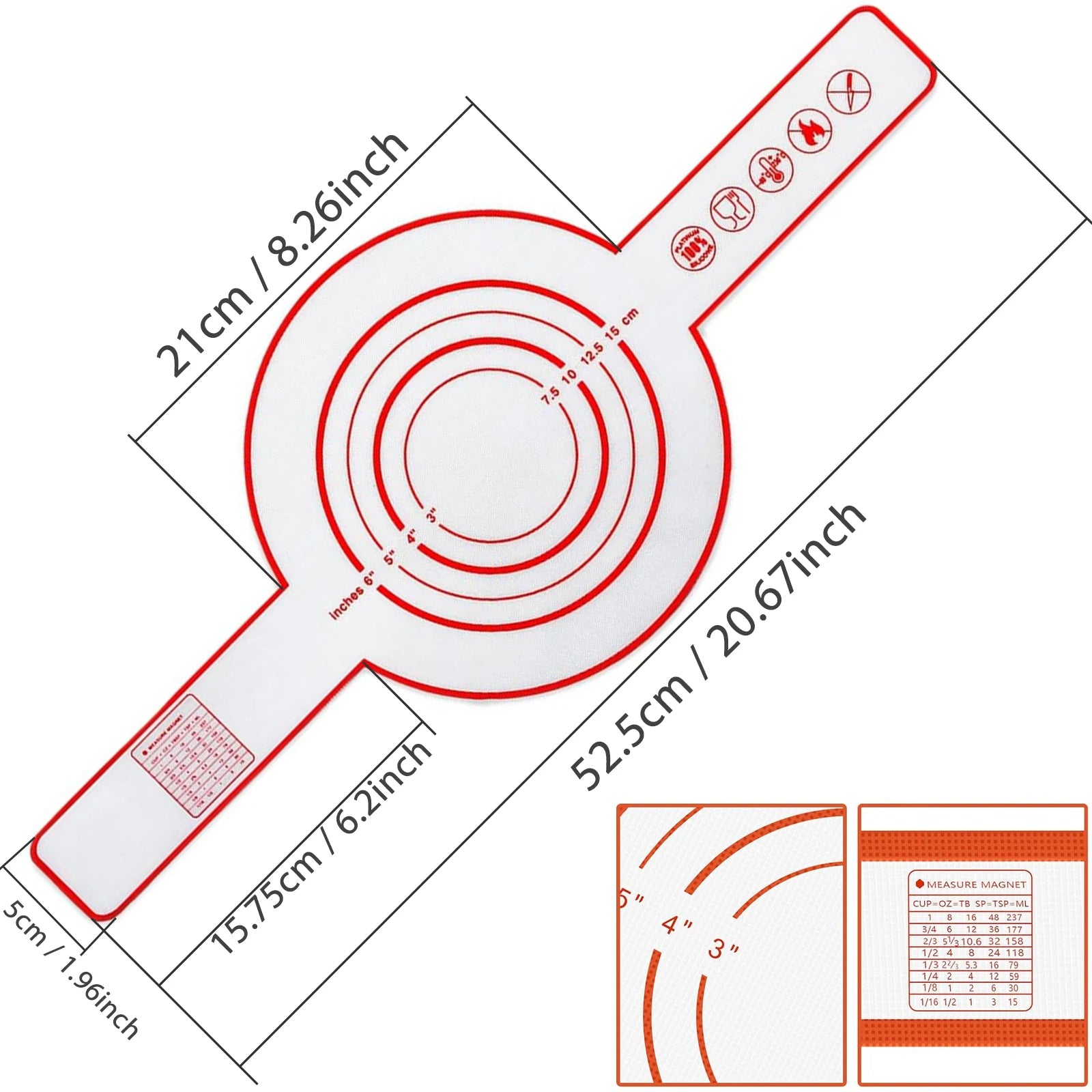 Silicone Bread Sling for Dutch Oven, Reusable Baking Mat with Long Handles, Non-Stick Sheet Liners for Transferable Dough Pastry
